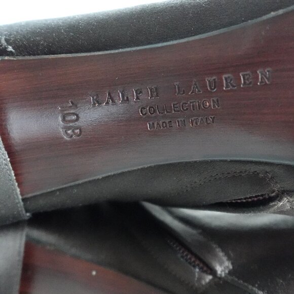 Ralph Lauren Purple Label Brown Satin Knee High Convertible Ankle Boots - Picture 16 of 16